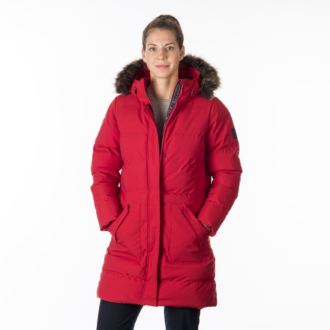 BU-6072SP women's sport insulated prolonged jacket with fur MEELEY