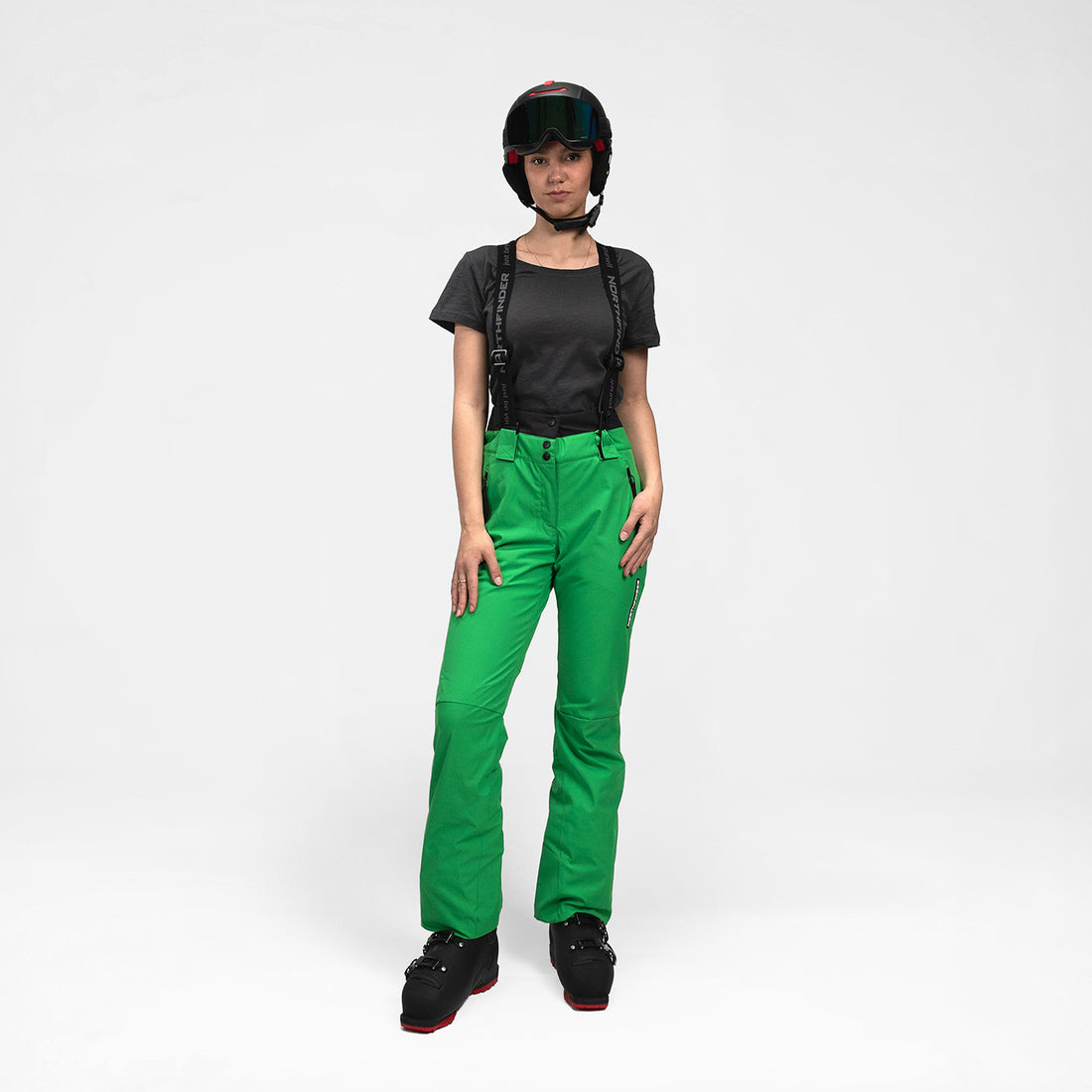 NO-6046SNW women's ski comfortable trousers with braces MYLEE