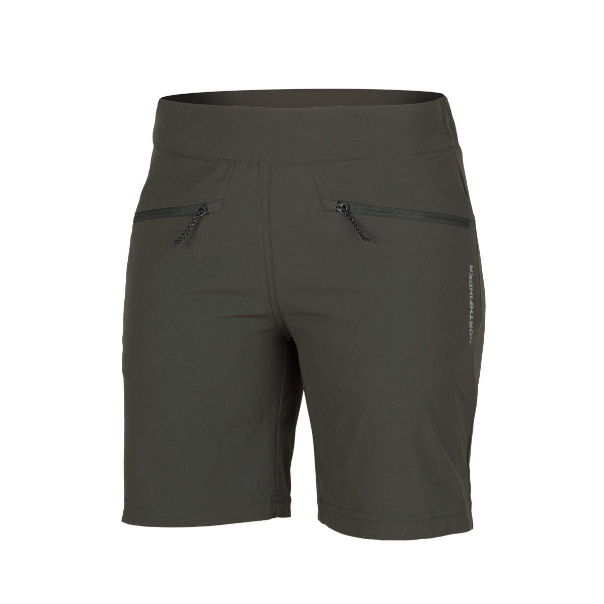NORTHFINDER International Dámske trekingové technické loose fit šortky STACIE - tmavozelená / M