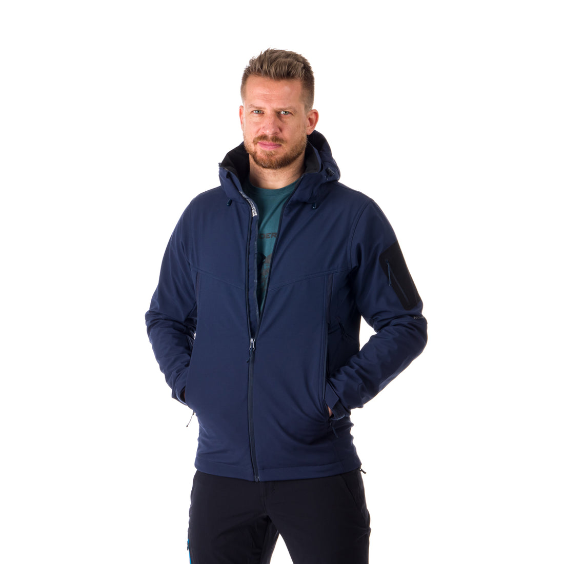 BU-5037OR men's travel softshell hood off jacket 3L ABNER