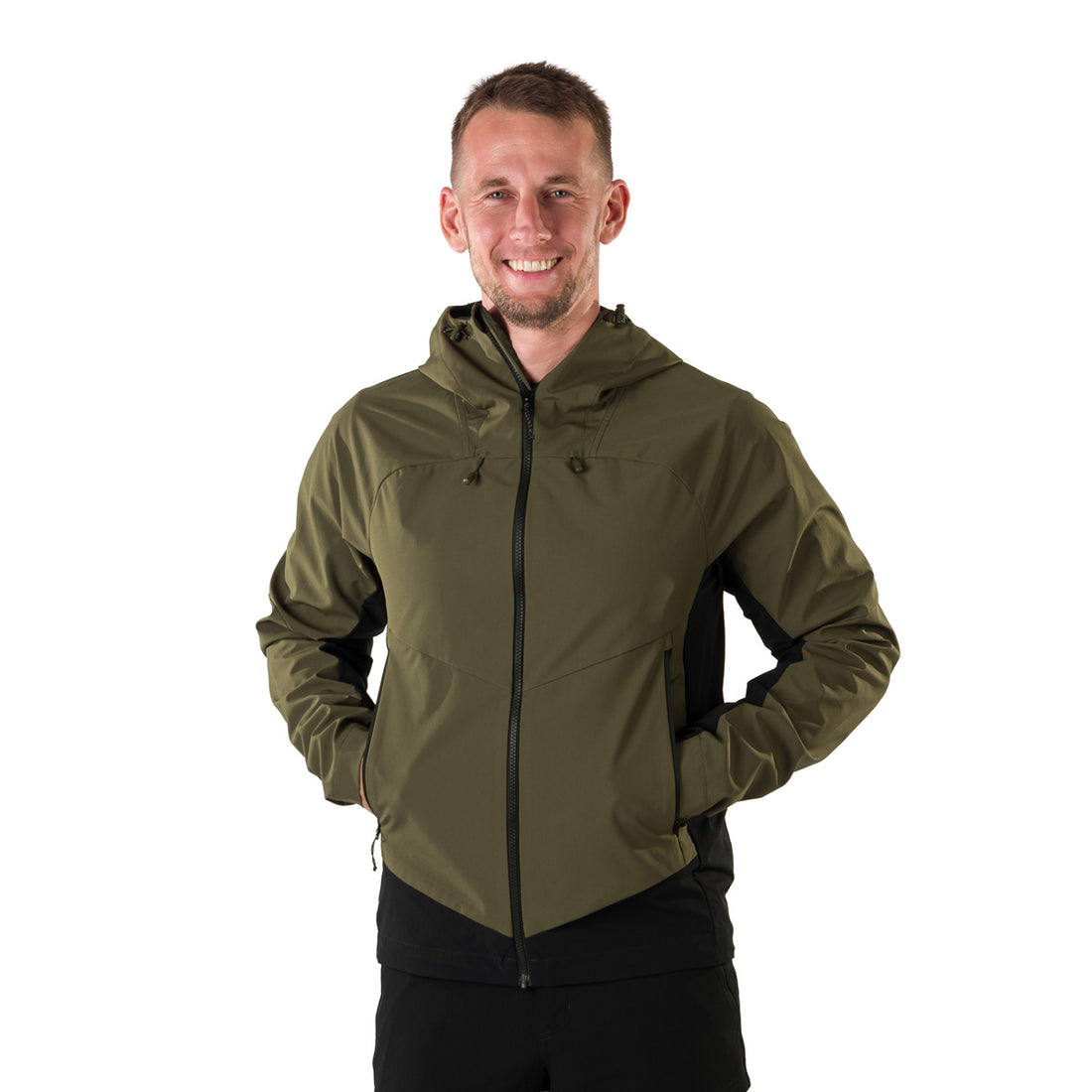 BU-5297OR men's trekking hybrid softshell active jacket CIRO
