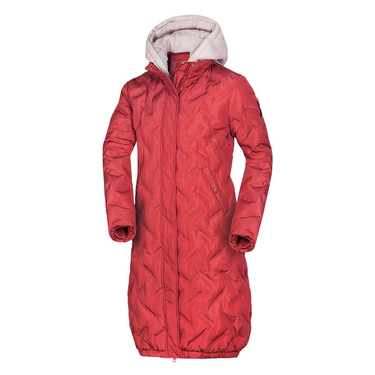 Northfinder Dámska športová zateplená bunda mierne oversize strihu ENID - červená / M