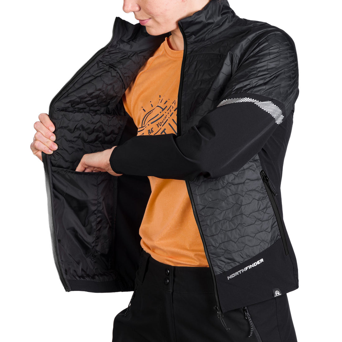 BU-6186OR women's light insulated active hybrid jacket  THERESA