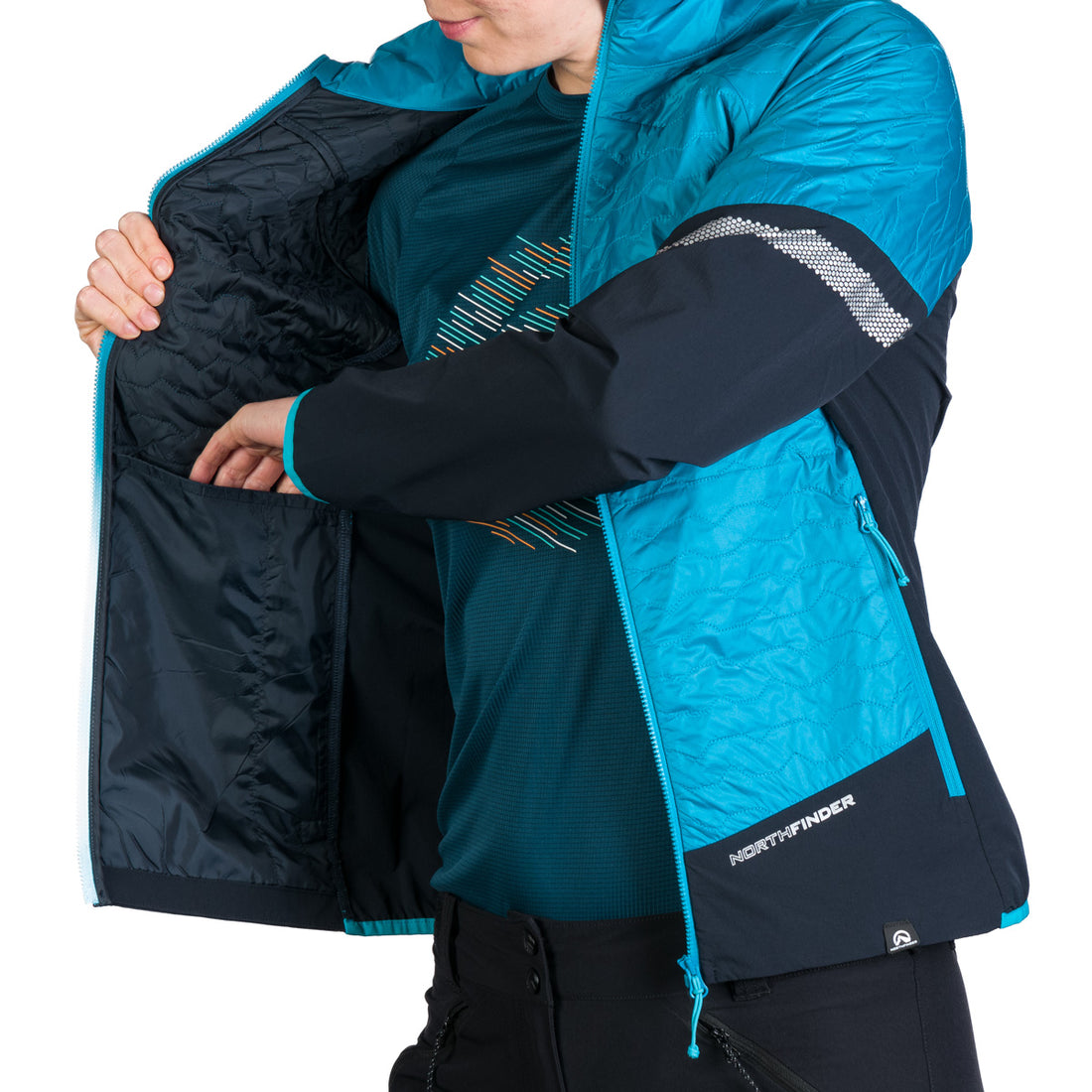 BU-6186OR women's light insulated active hybrid jacket  THERESA
