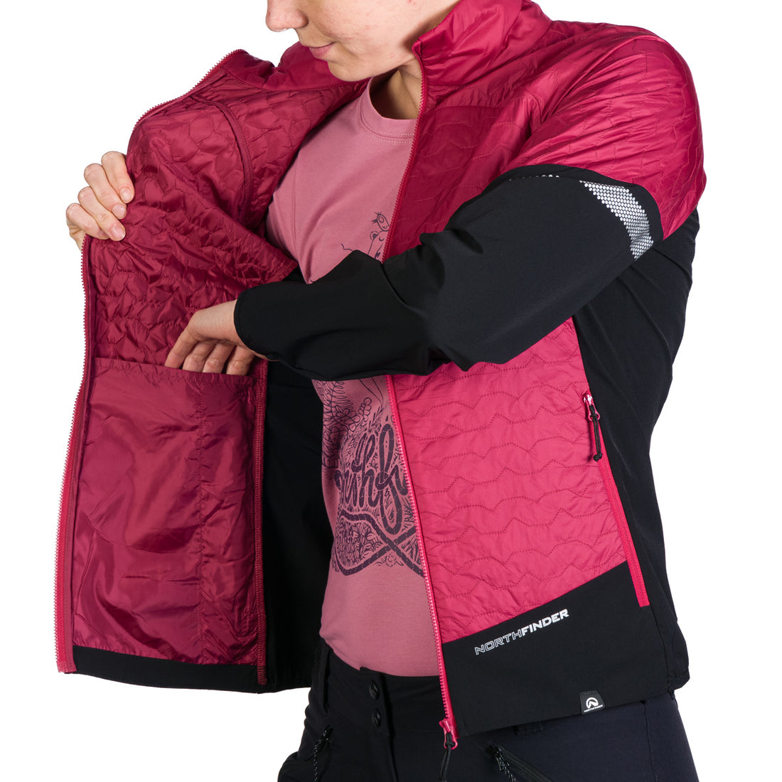 BU-6186OR women's light insulated active hybrid jacket  THERESA