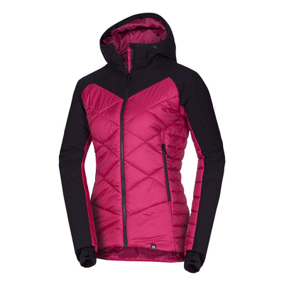 BU-6241OR women's outdoor hybrid like down jacket with softshell DEANNE