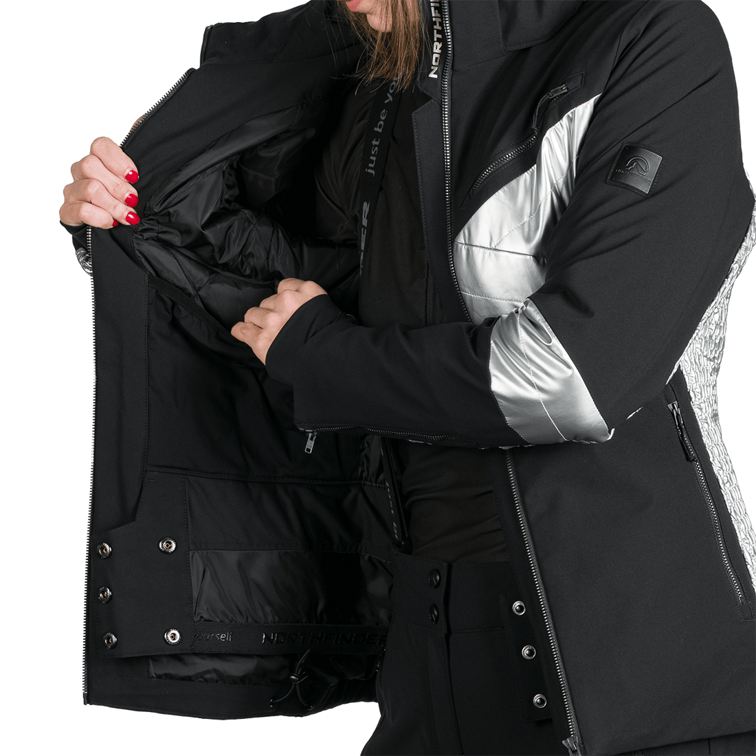 BU-6259SNW women ski trendy prolonged jacket LAURI