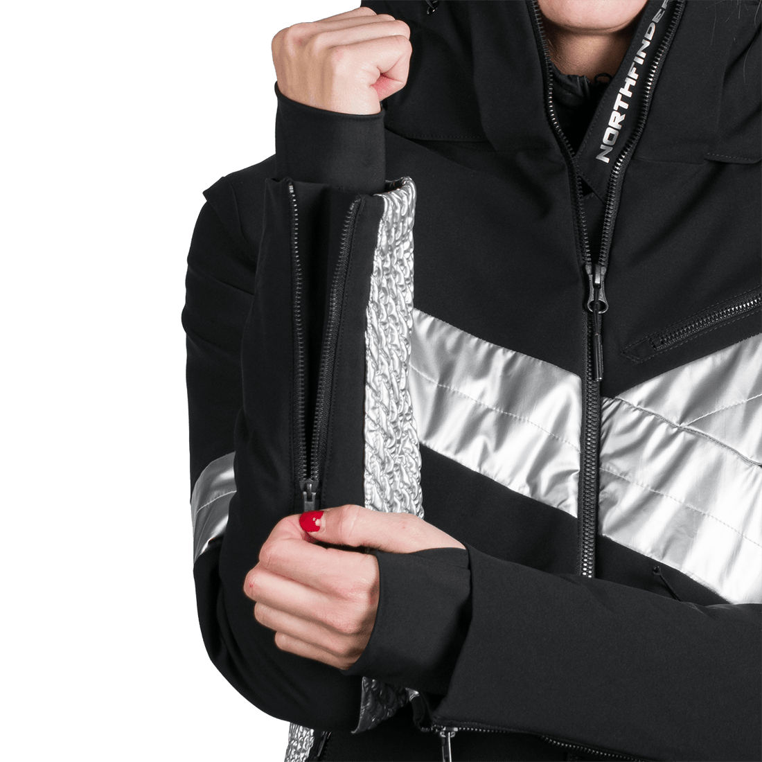 BU-6259SNW women ski trendy prolonged jacket LAURI