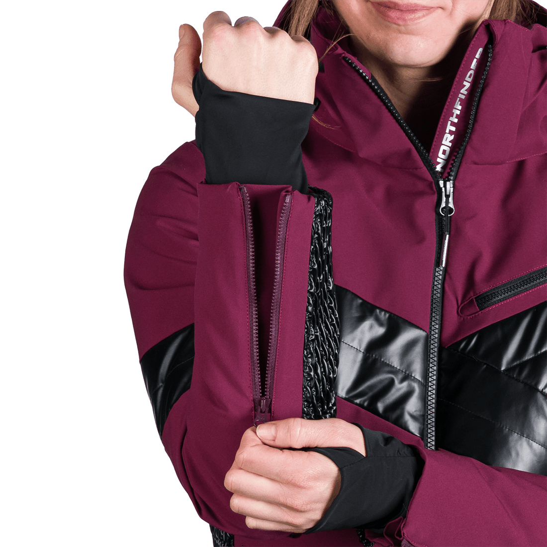 BU-6259SNW women ski trendy prolonged jacket LAURI