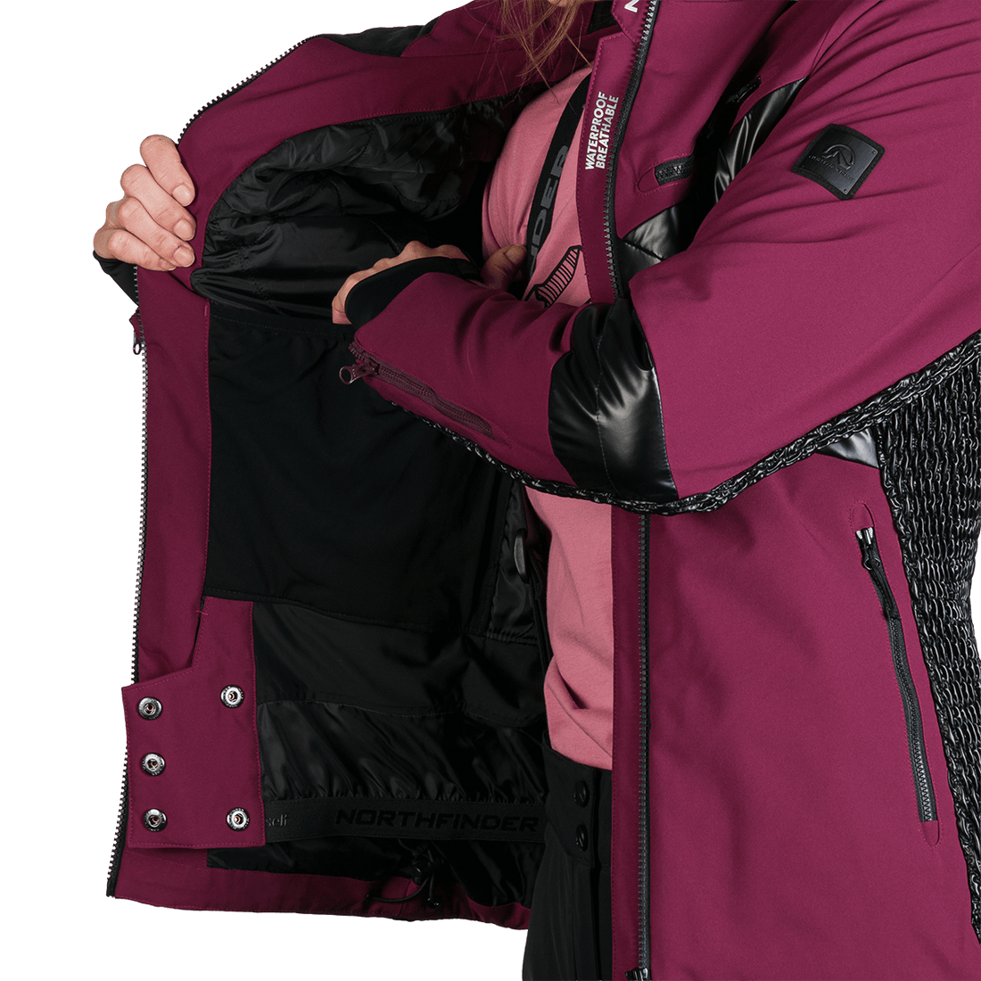 BU-6259SNW women ski trendy prolonged jacket LAURI