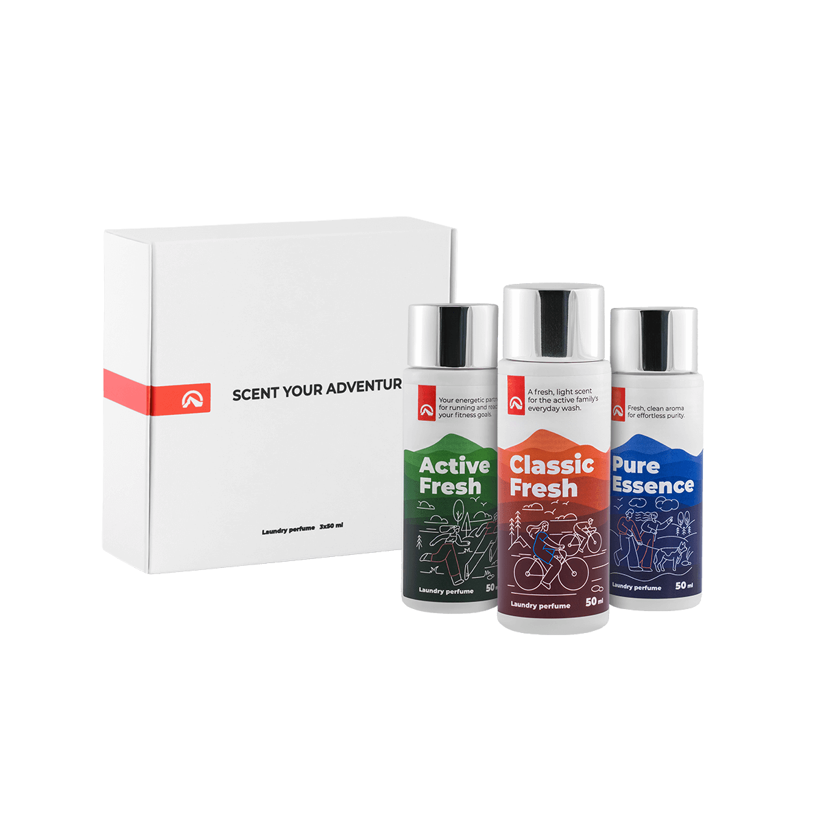 Northfinder Gift set of 3 laundry perfumes 50 ml: ACTIVE FRESH + CLASSIC FRESH + PURE ESSENCE