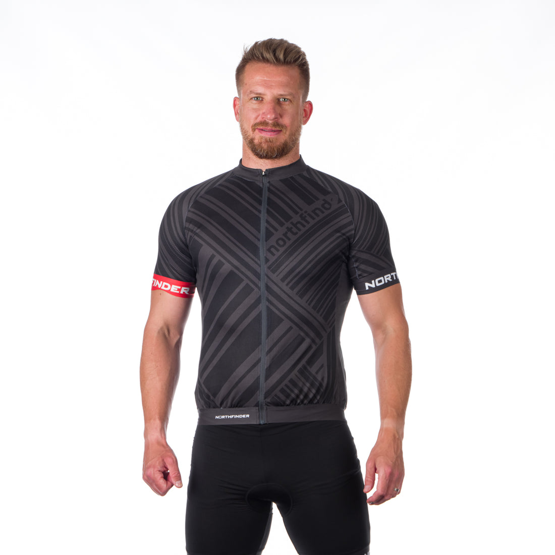 Men's full-zip cycling T-shirt TR-3901MB JAY
