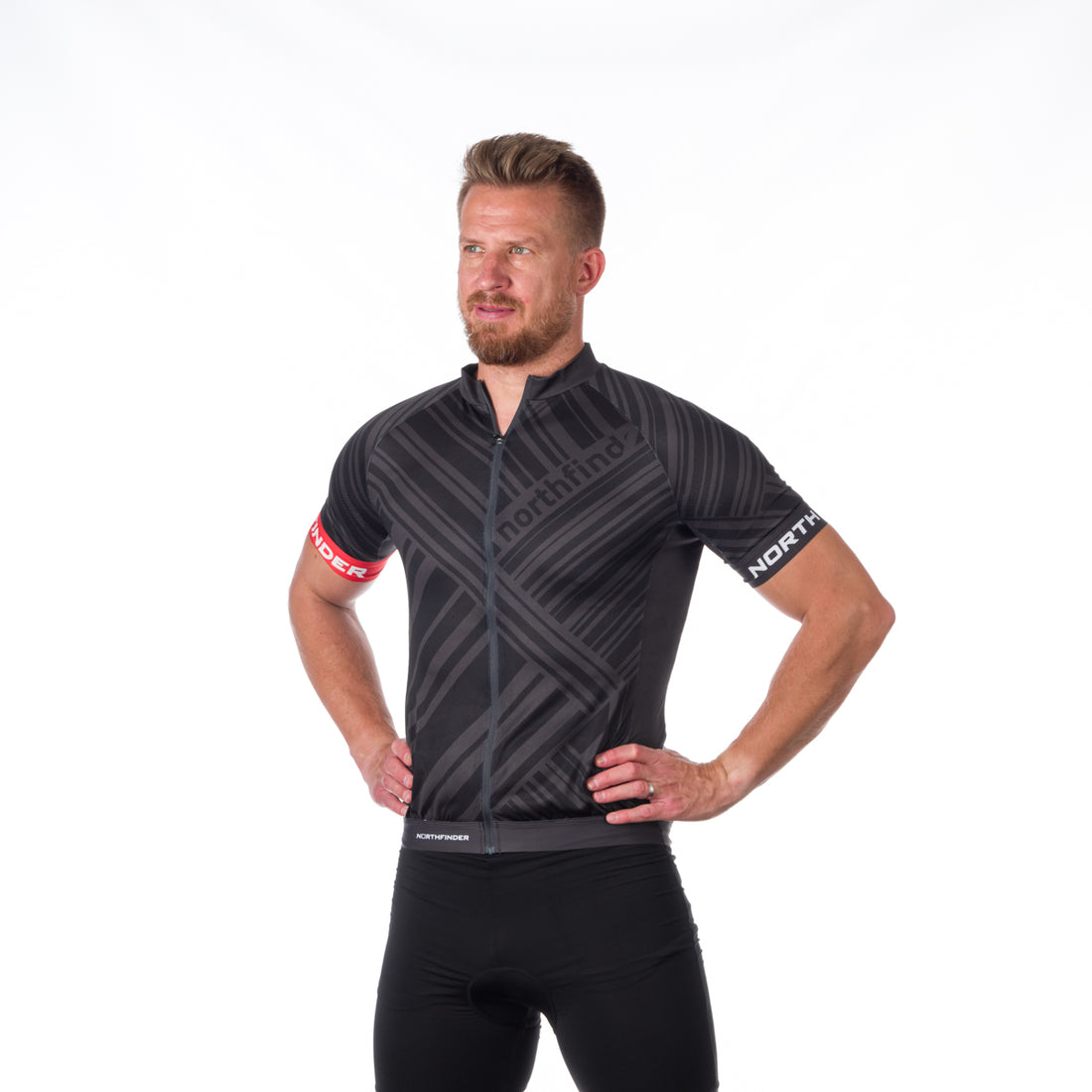 Men's full-zip cycling T-shirt TR-3901MB JAY