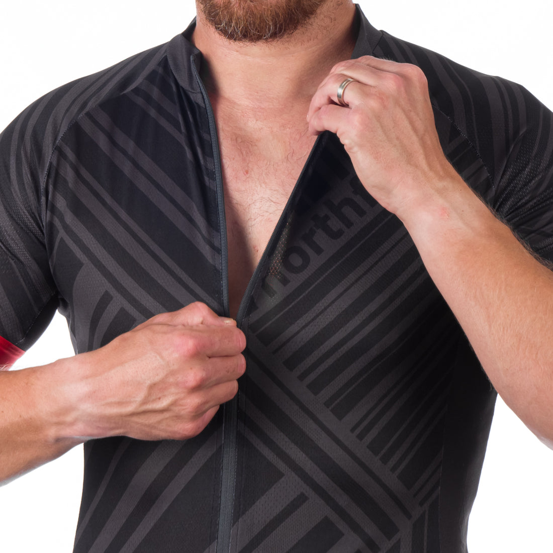 Men's full-zip cycling T-shirt TR-3901MB JAY