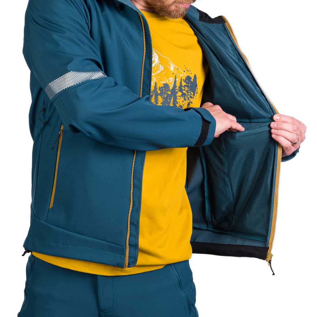 Men's hiking softshell stretch jacket MONTE