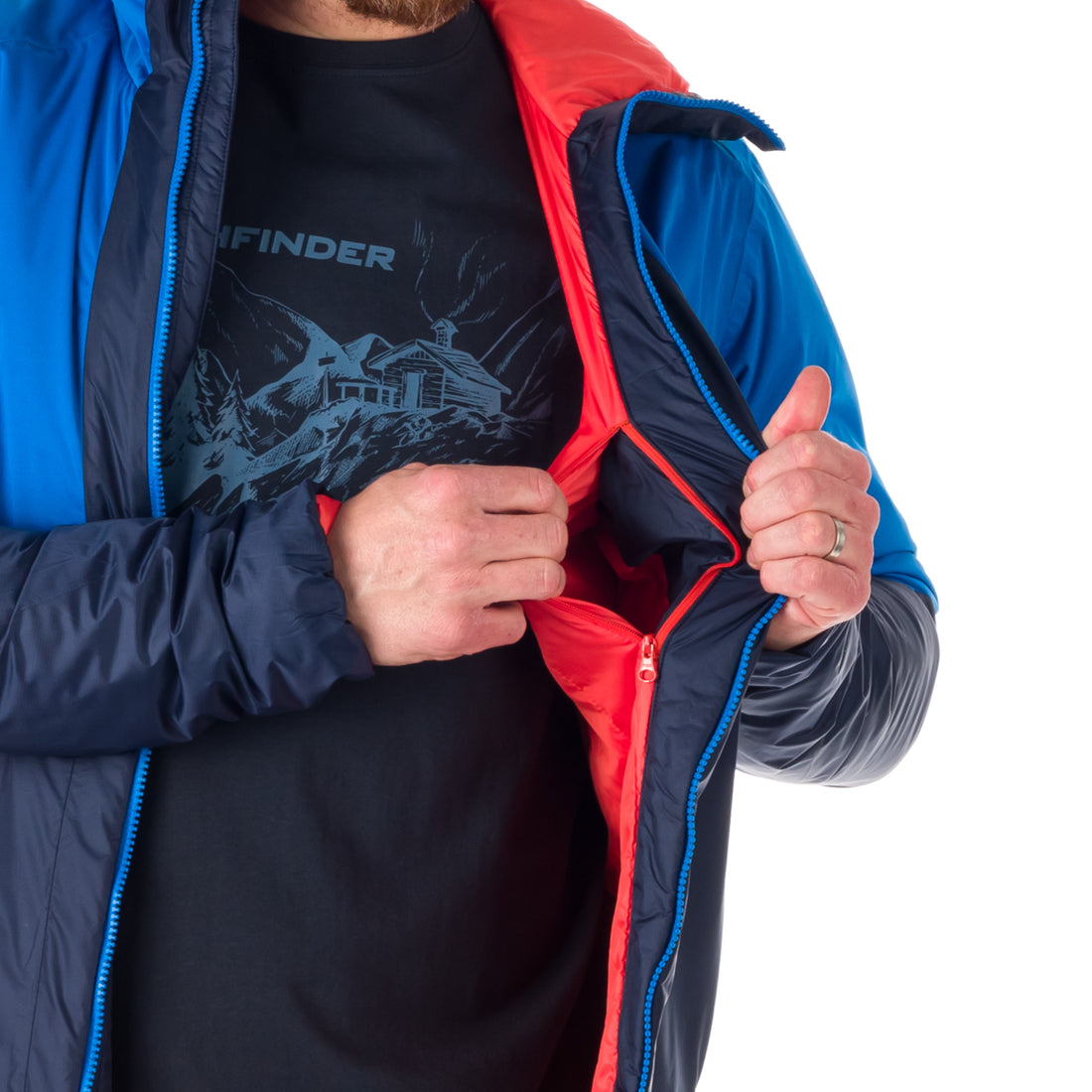 Men's insulated hybrid jacket KASHTON BU-5032OR