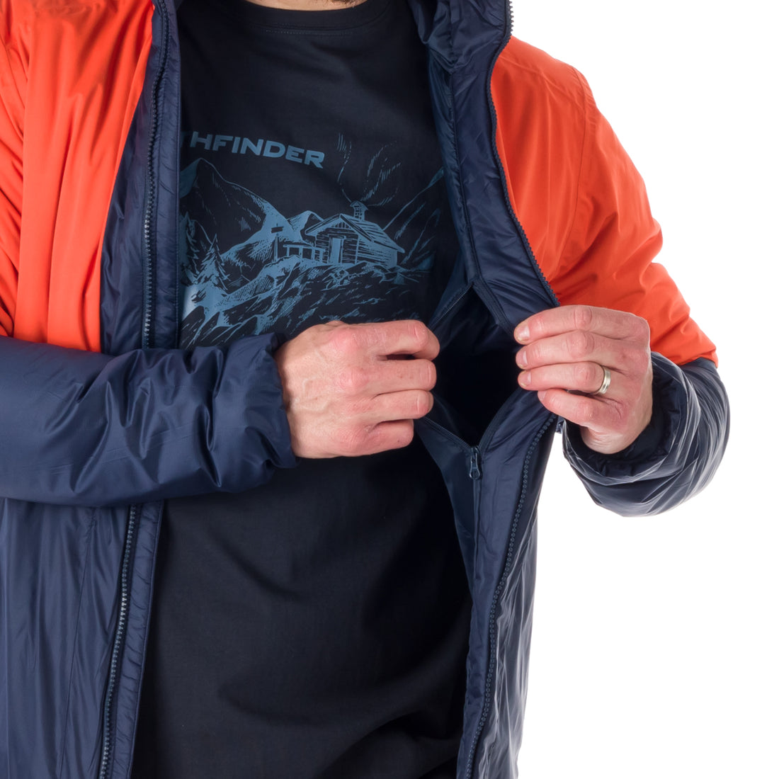 Men's insulated hybrid jacket KASHTON BU-5032OR