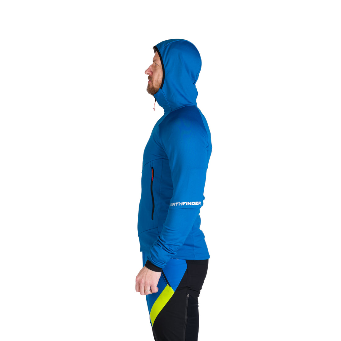Men's ski-touring grid full-zip sweatshirt for active sports ZELEZNY