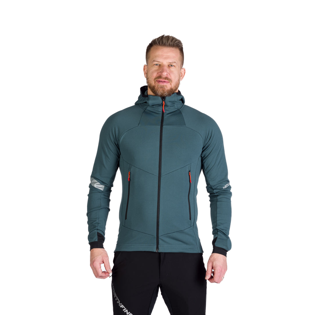 Men's ski-touring grid full-zip sweatshirt for active sports ZELEZNY