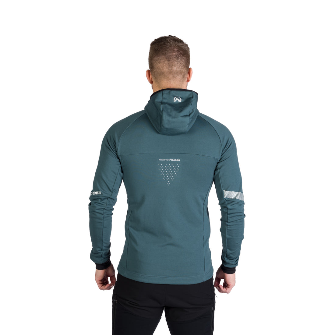Men's ski-touring grid full-zip sweatshirt for active sports ZELEZNY