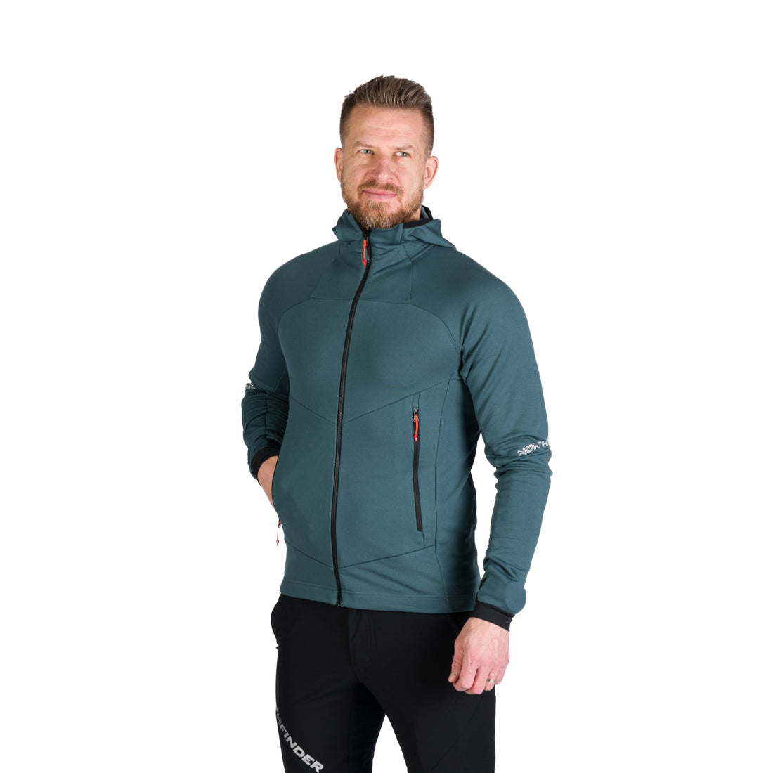 Men's ski-touring grid full-zip sweatshirt for active sports ZELEZNY