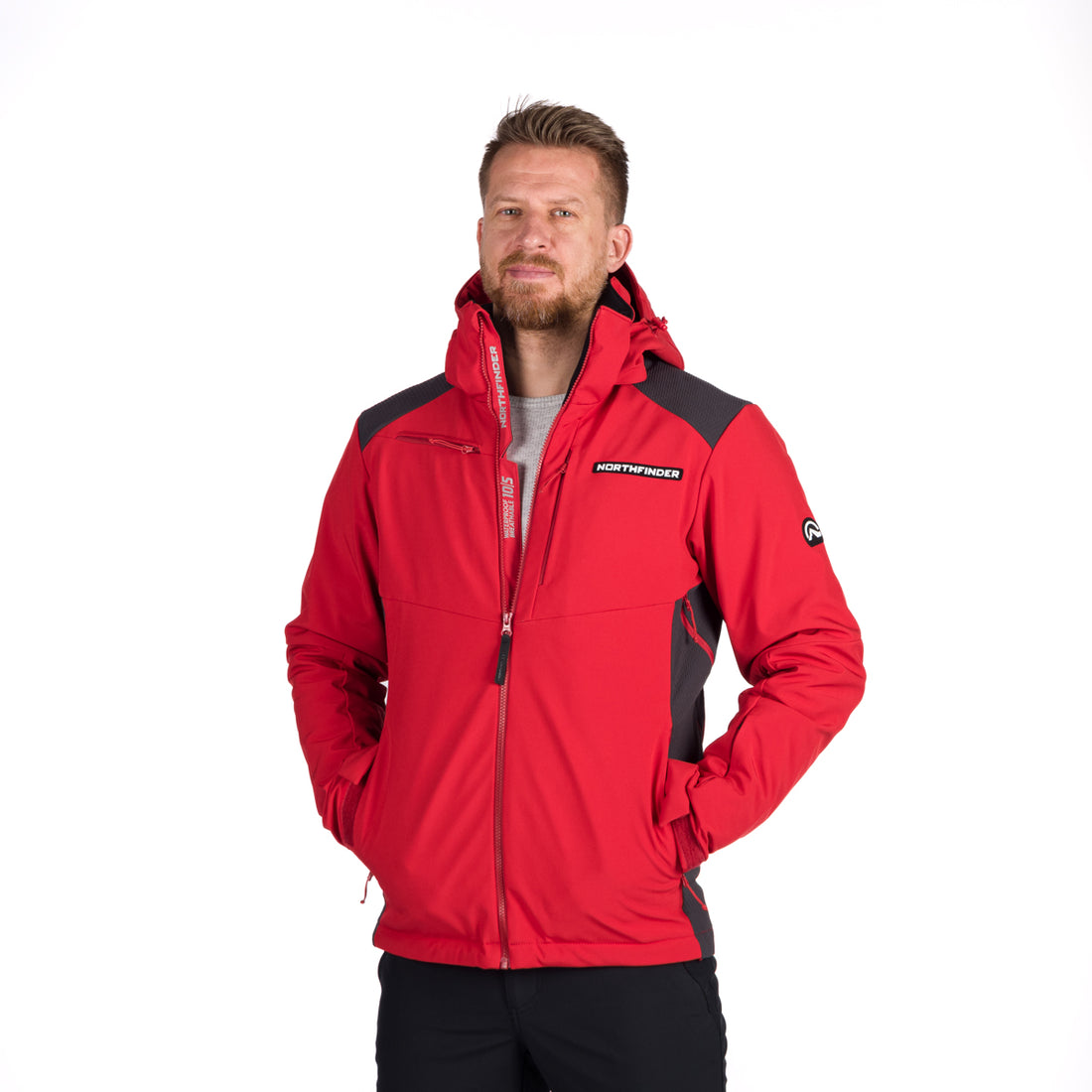 Men's softshell ski jacket DREWIN BU-5009SNW
