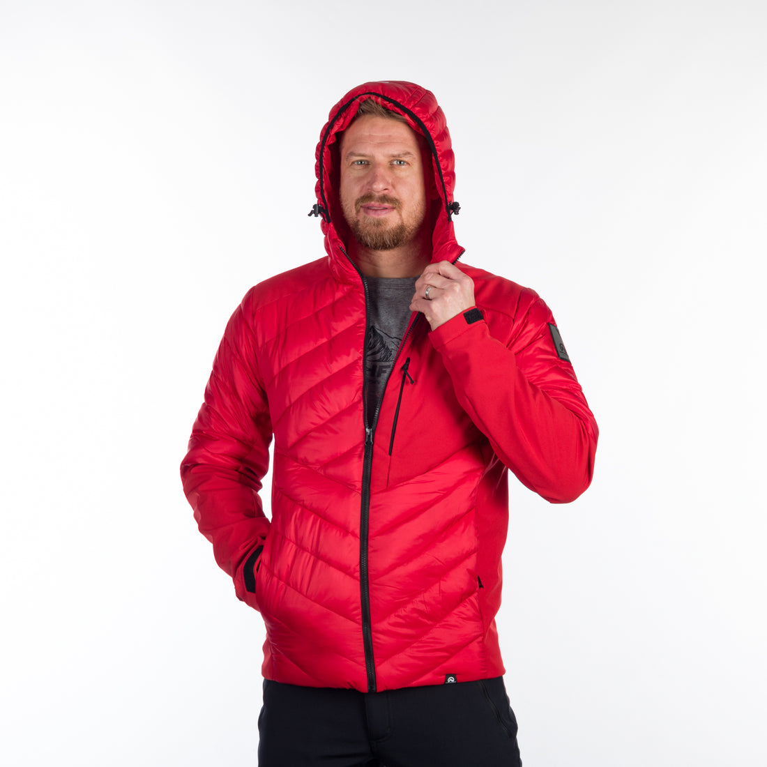 Men's urban hybrid insulated jacket with softshell BARRY