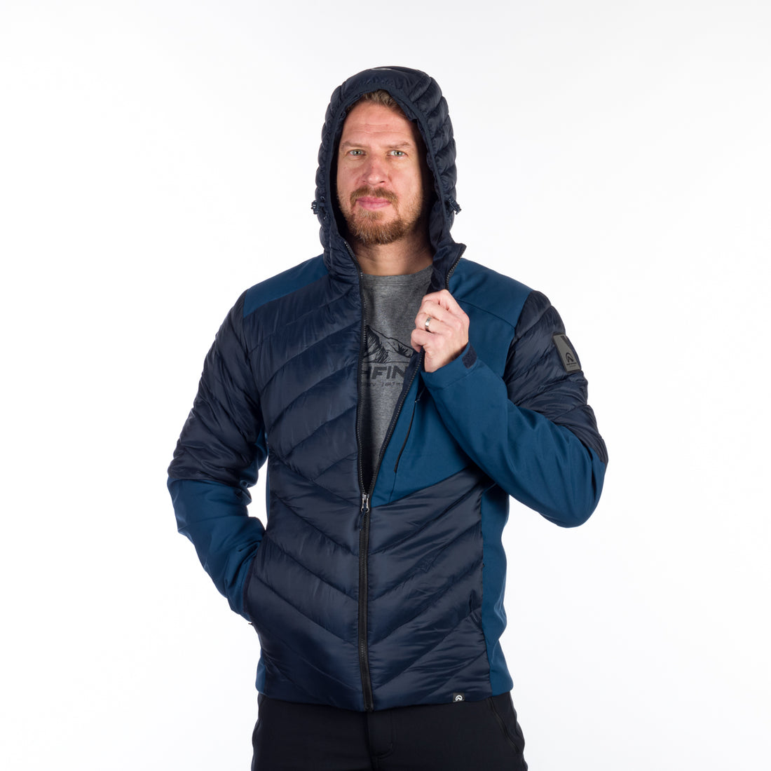 Men's urban hybrid insulated jacket with softshell BARRY
