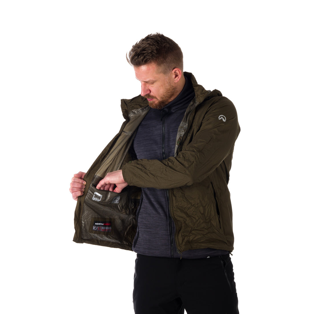 Men's waterproof multisport jacket stowable 2L NORTHKIT
