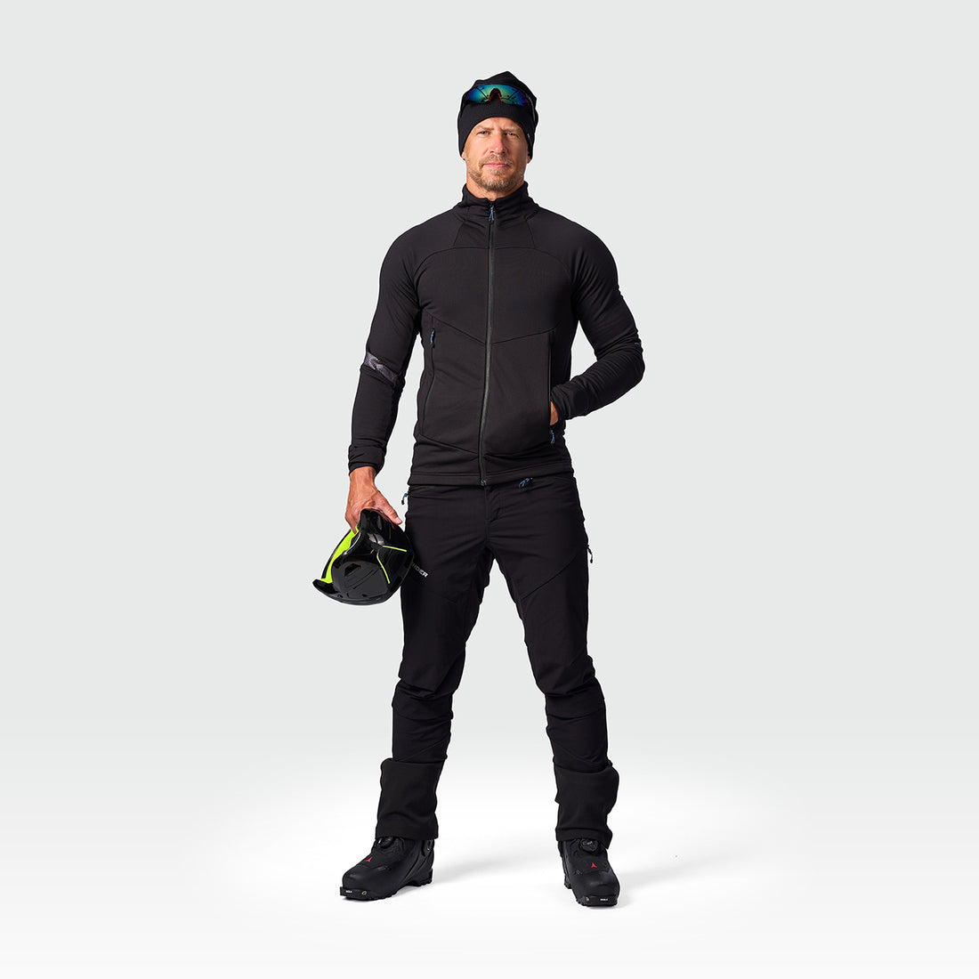 MI-36271SKP men's ski-touring sweater grid active sport full zip ZELEZNY1