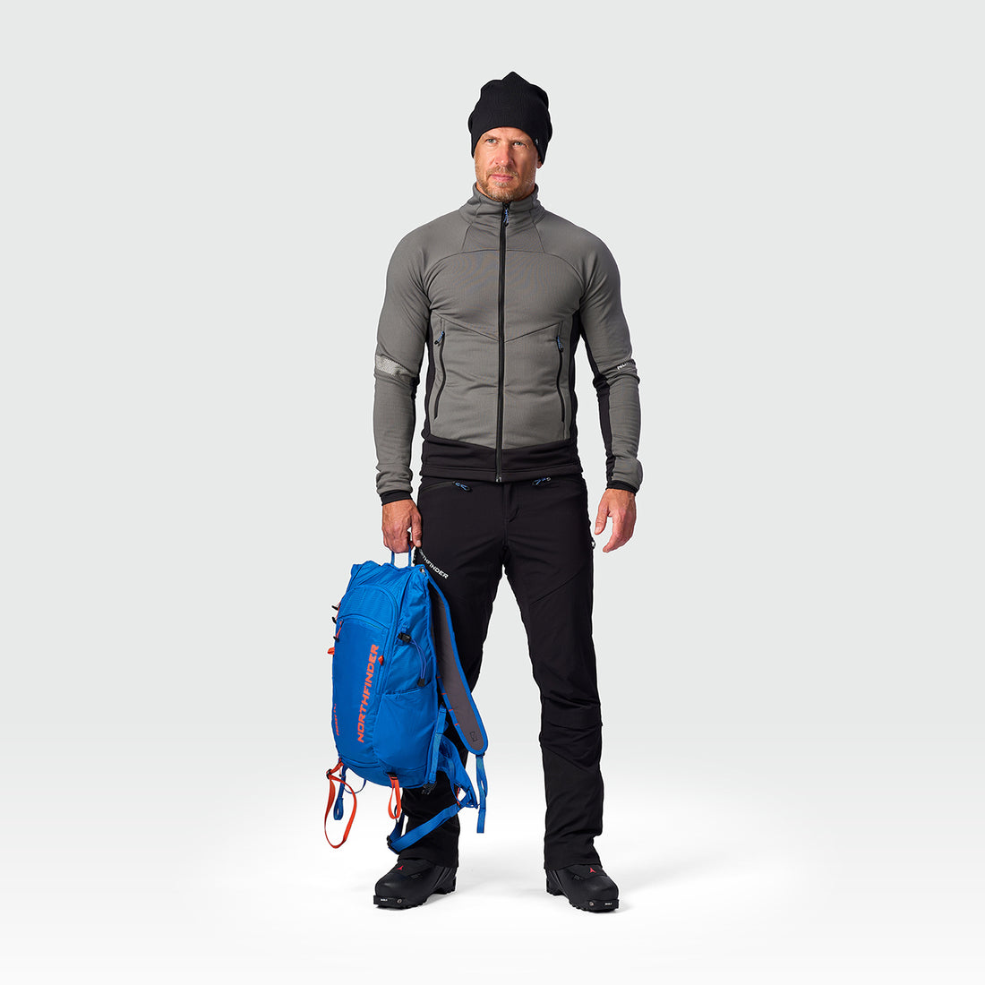 MI-36271SKP men's ski-touring sweater grid active sport full zip ZELEZNY1