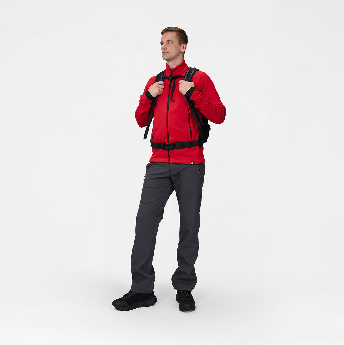MI-3923OR men's lightweight fleece grid sweater JACINTO
