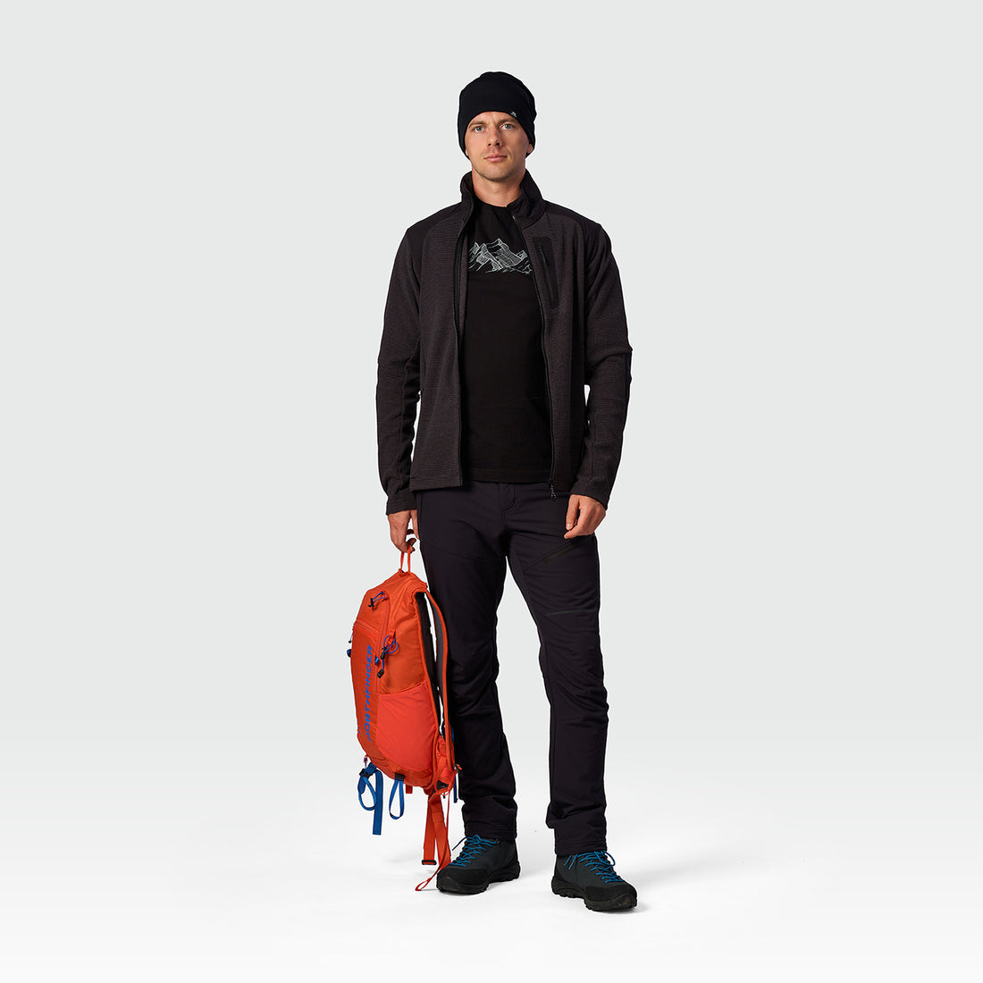 MI-3943OR men's trekking technical sweater with reinforcement TIAN