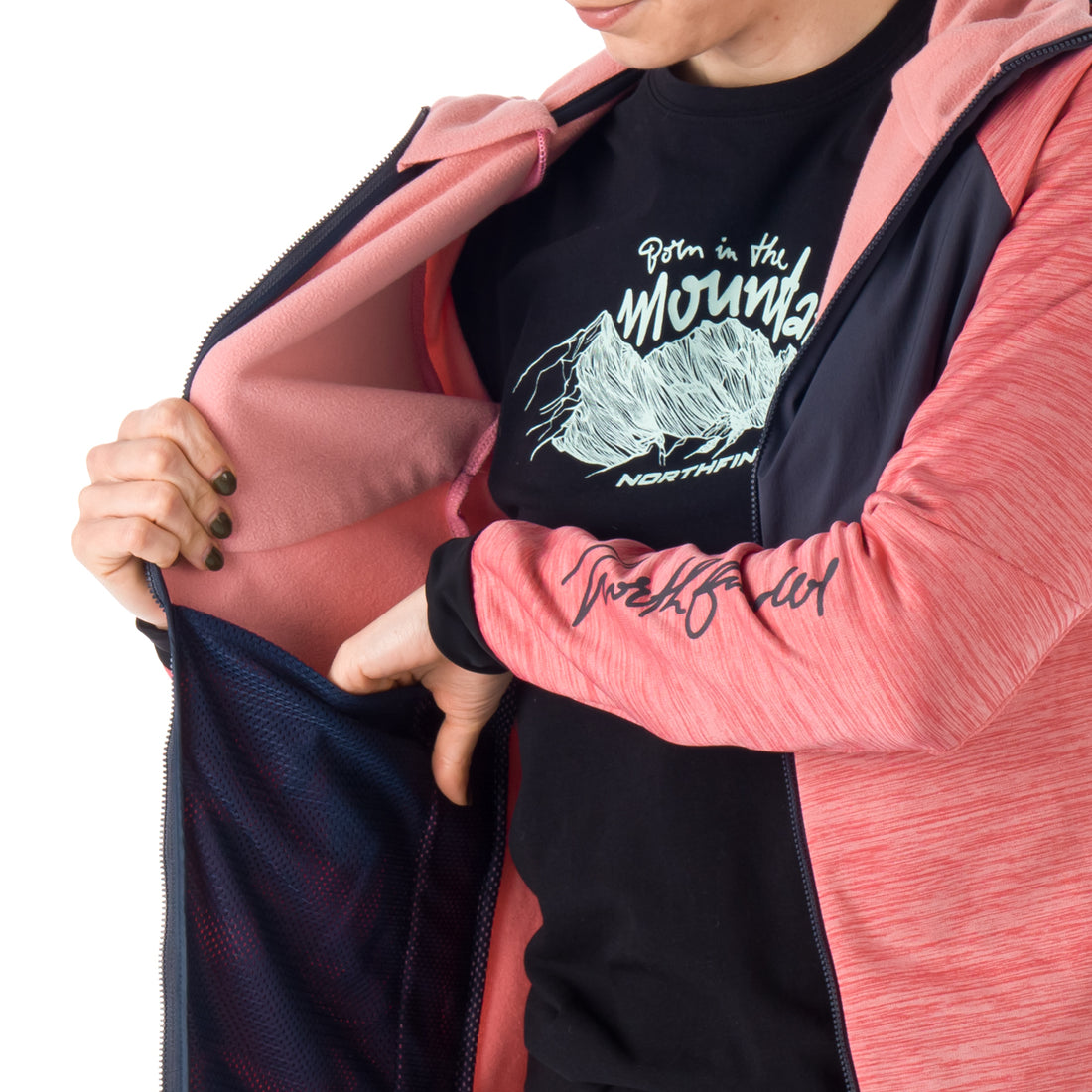MI-4770OR women's melange outdoor active hoodie sweater ADDILYN