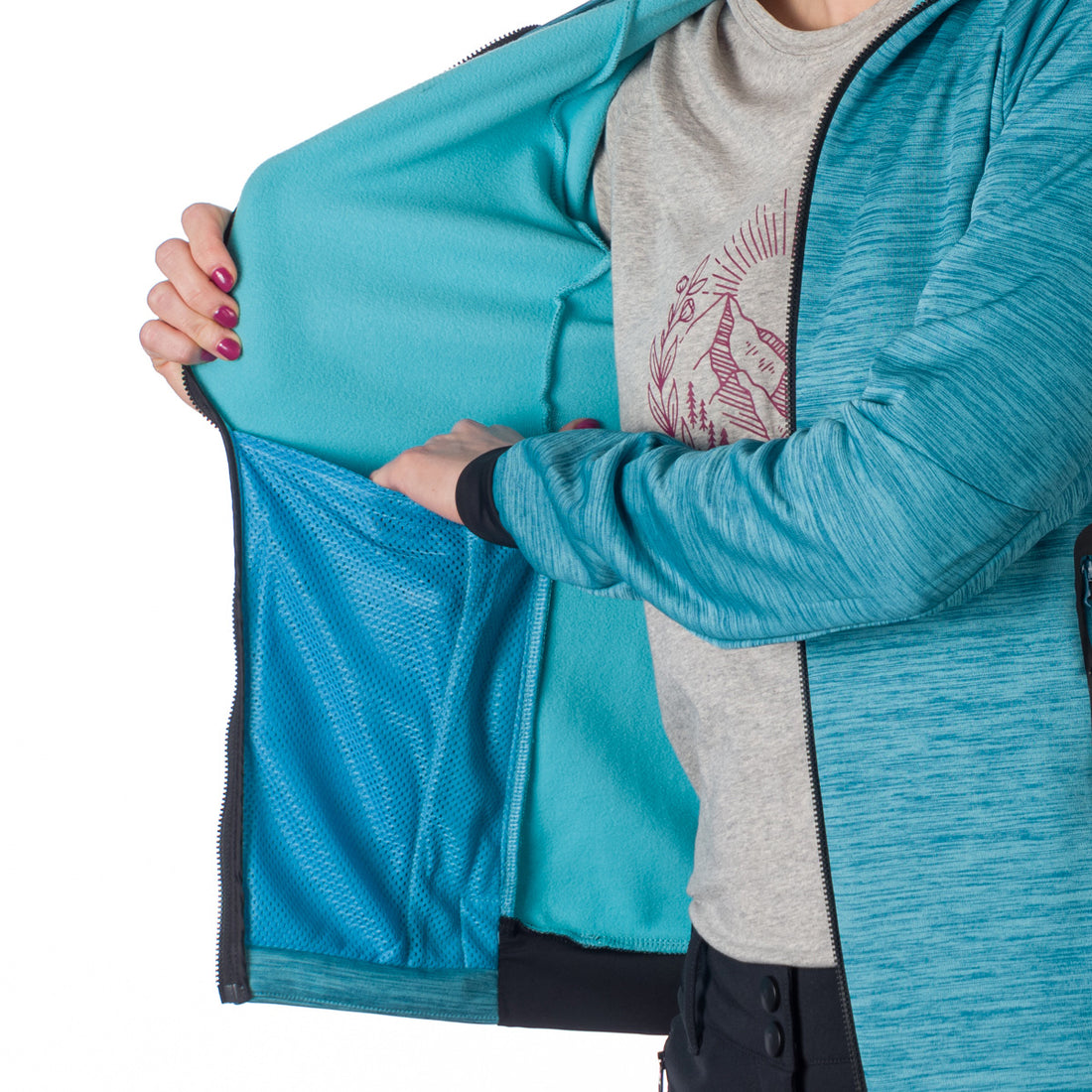 MI-4810OR women's melange outdoor active hoodie sweater PAULINE