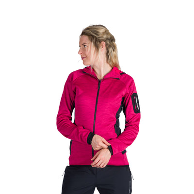 MI-4870OR women's mountain melange fleece hoody sweater COLEEN