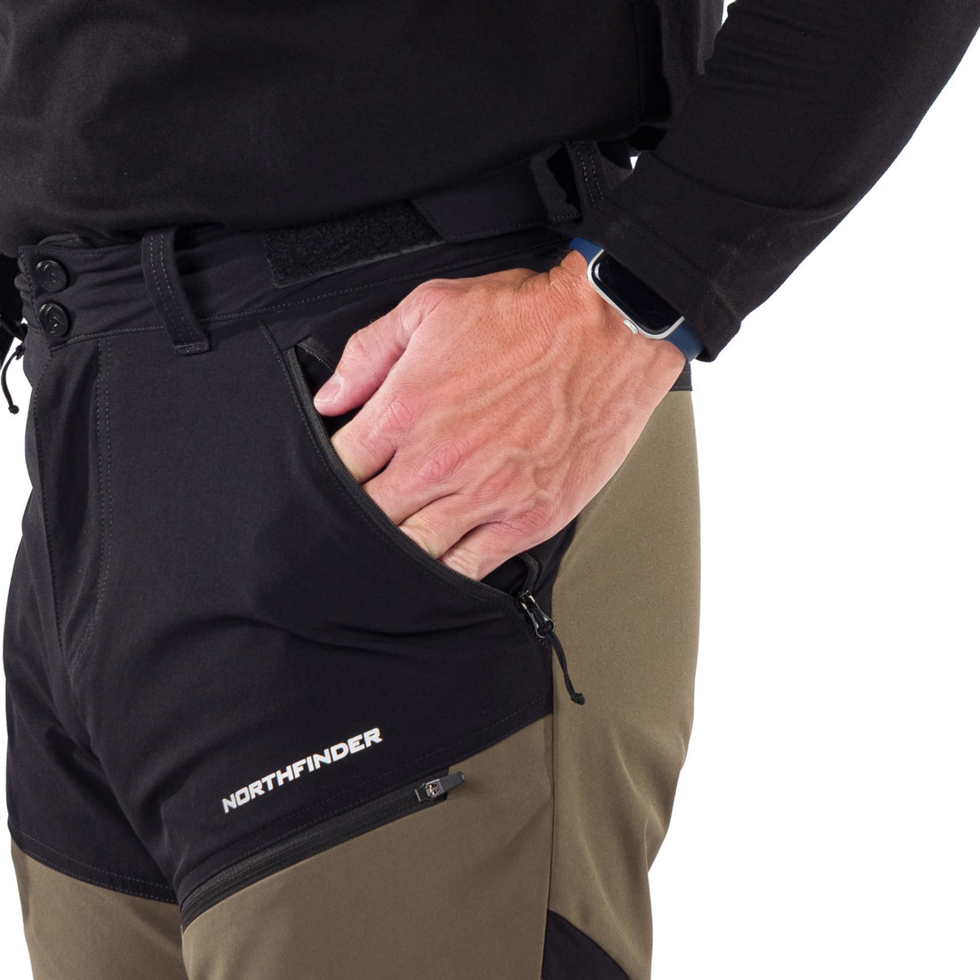 NO-3987OR men's trekking hybrid softshell pants FIERO
