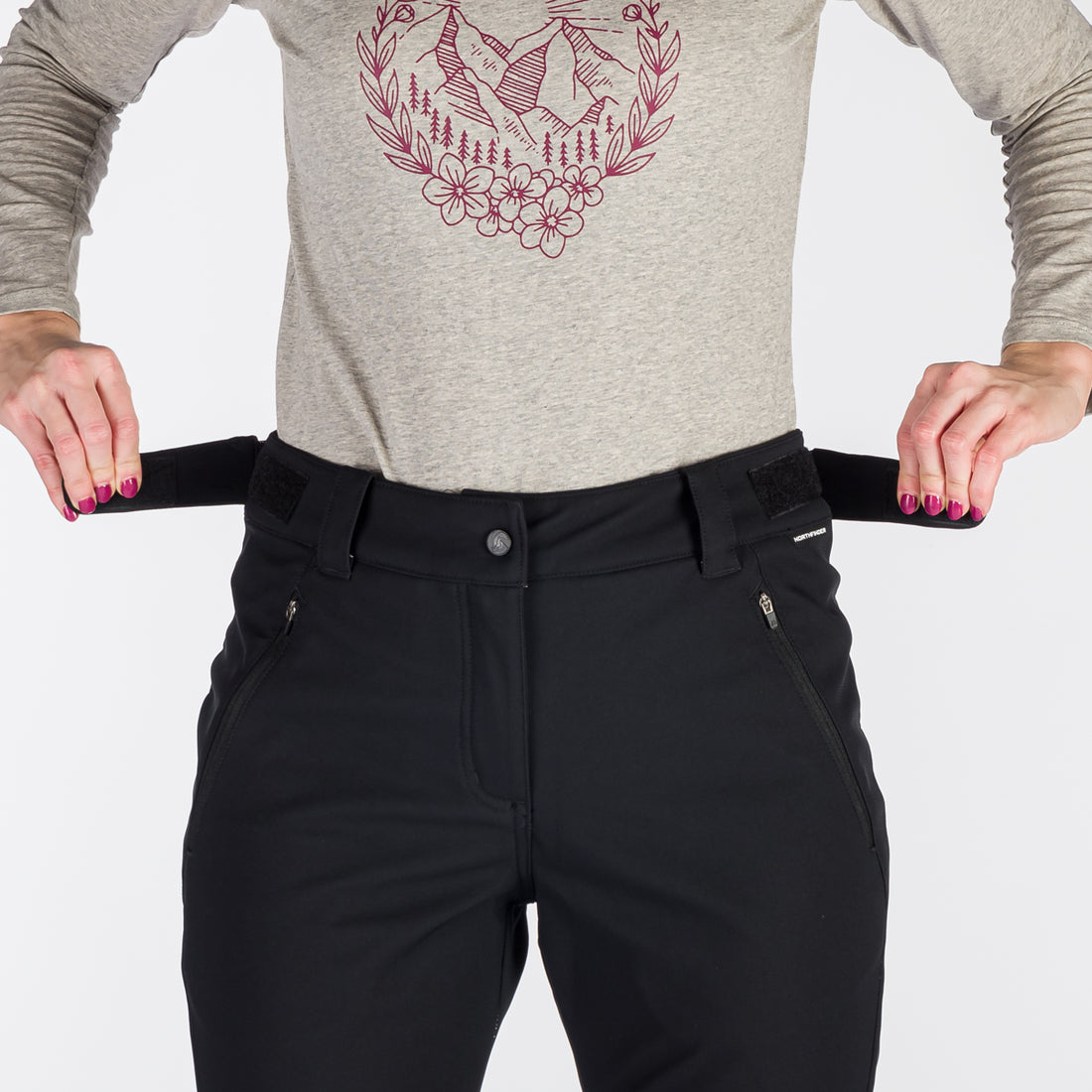 NO-4880OR women's outdoor softshell pants 3L GARNET