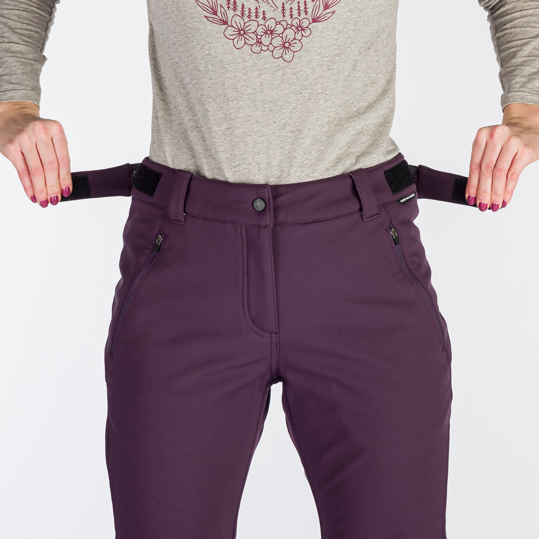 NO-4880OR women's outdoor softshell pants 3L GARNET