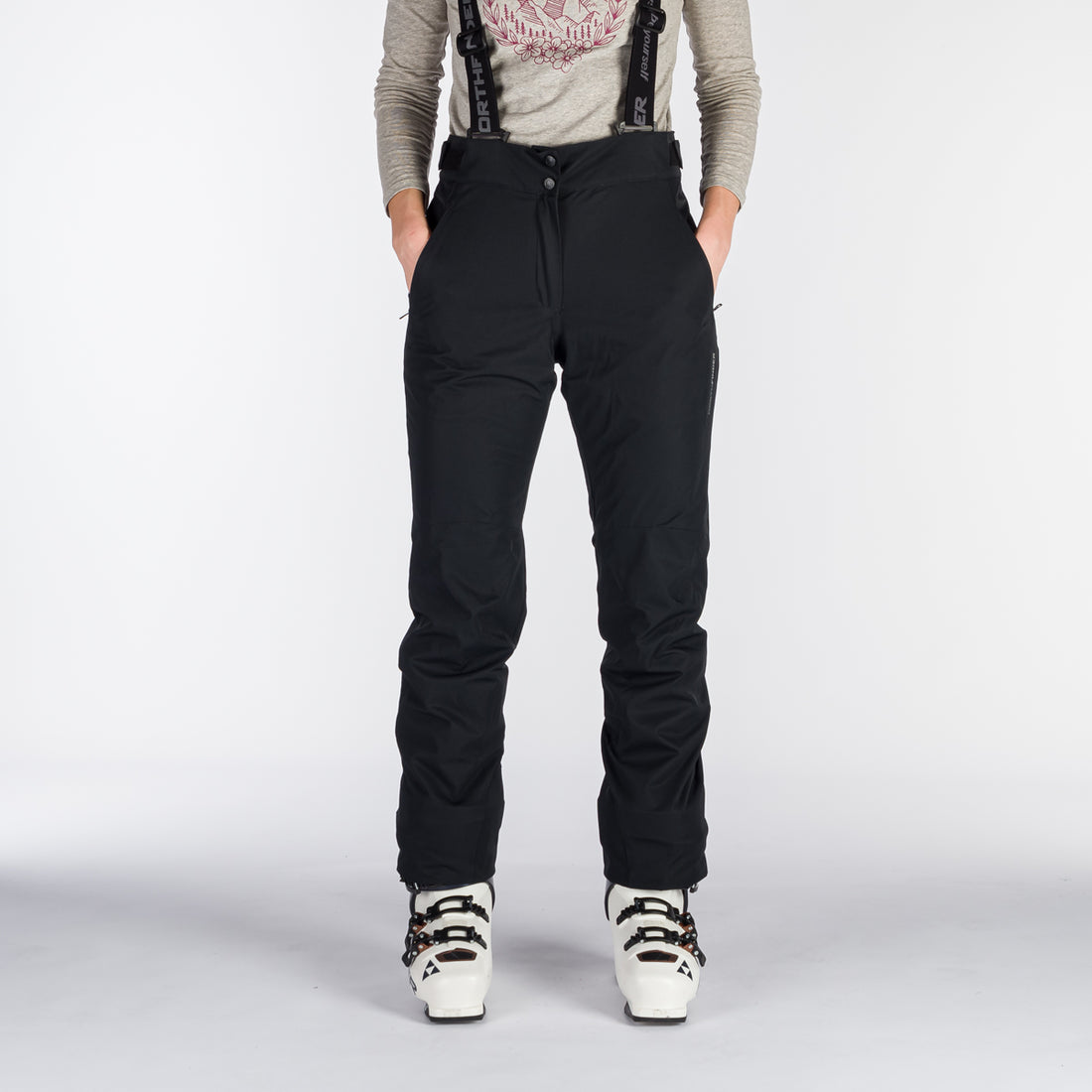 NO-4891SNW women's ski comfortable trousers with braces MAXINE