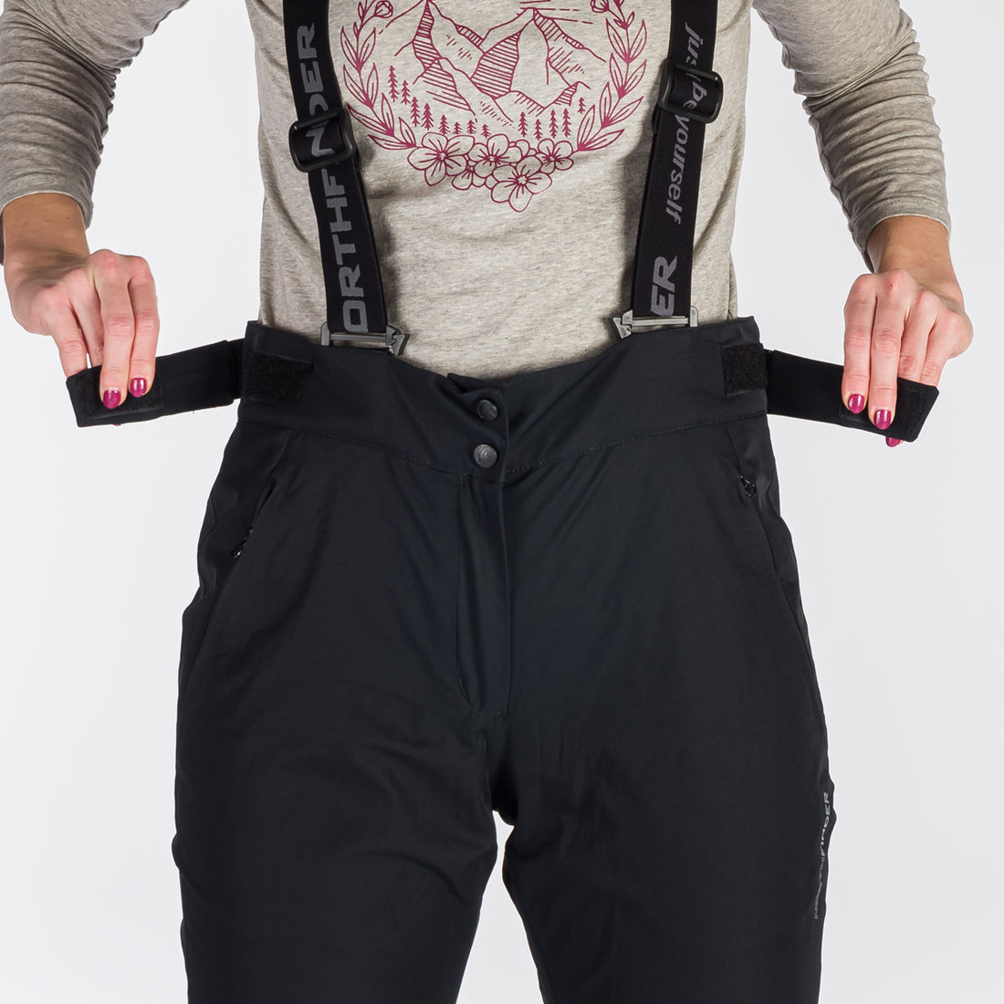 NO-4891SNW women's ski comfortable trousers with braces MAXINE