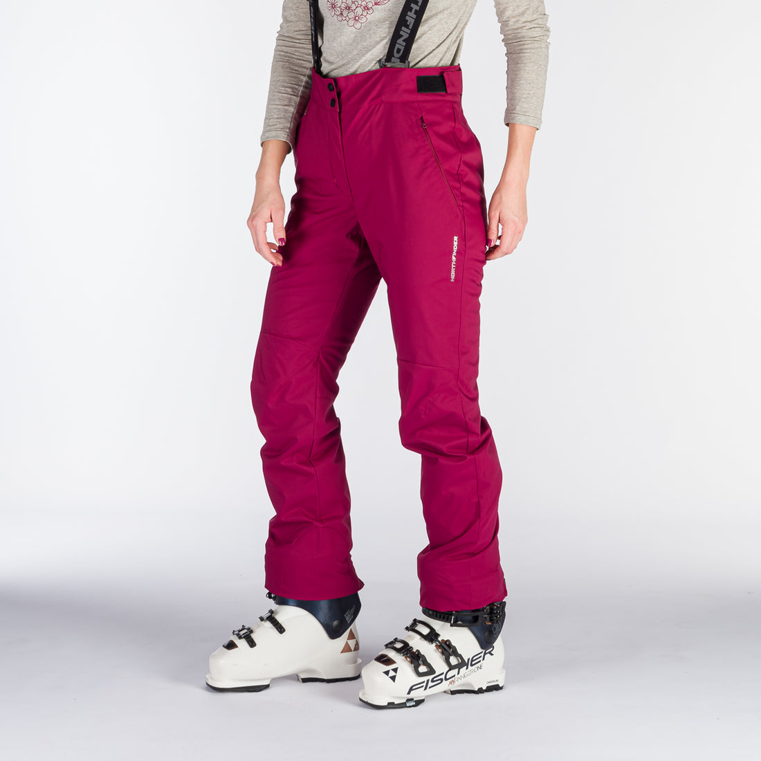 NO-4891SNW women's ski comfortable trousers with braces MAXINE