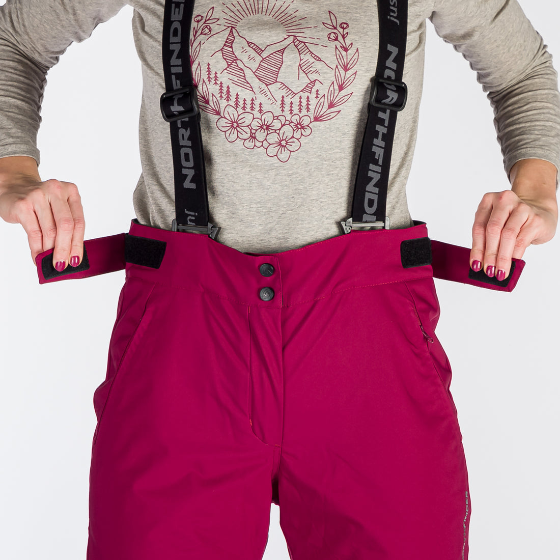 NO-4891SNW women's ski comfortable trousers with braces MAXINE