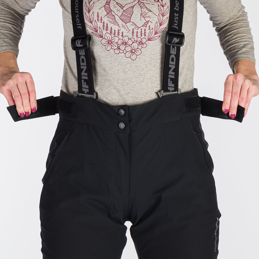 NO-4894SNW women's ski comfortable trousers with braces ALMA