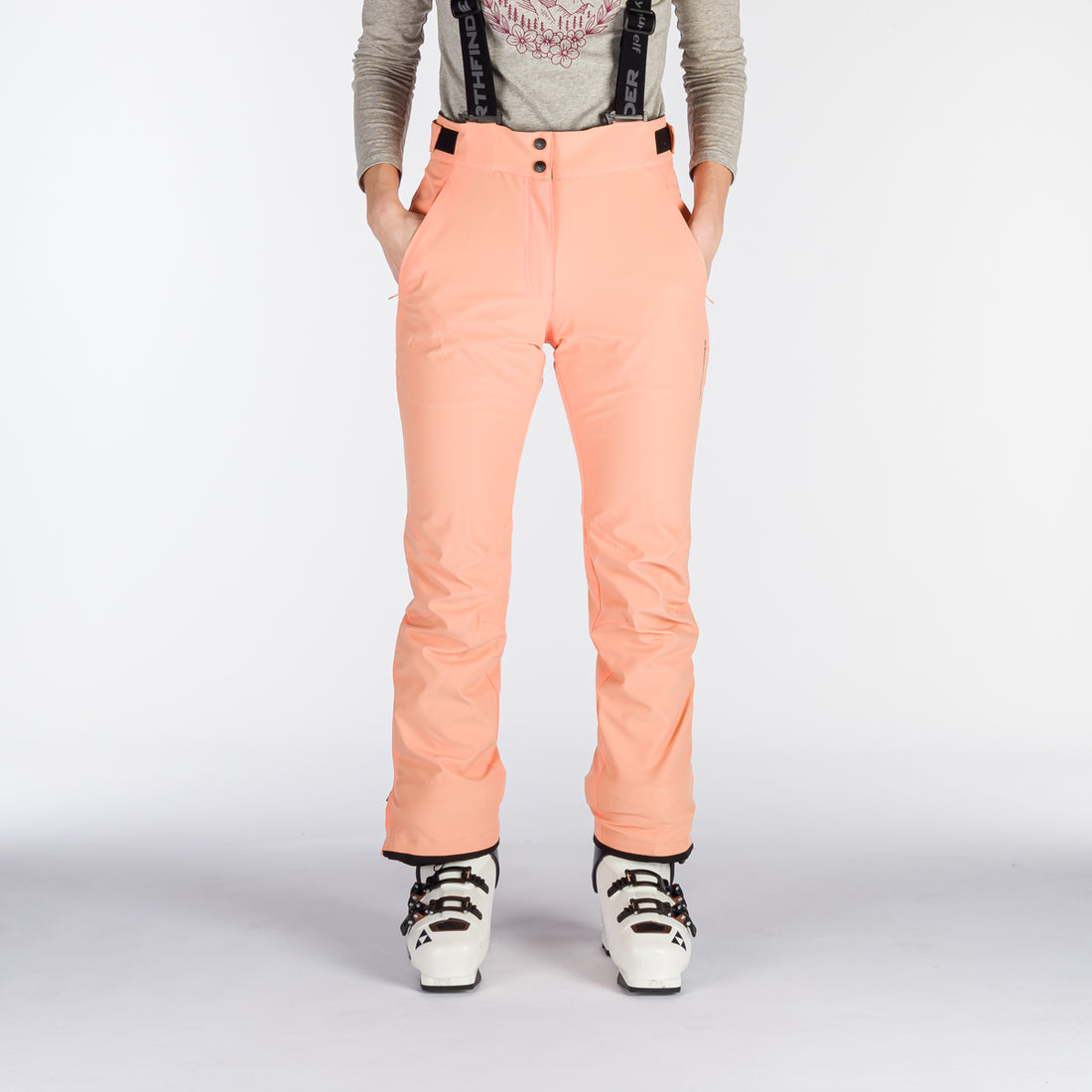 NO-4894SNW women's ski comfortable trousers with braces ALMA