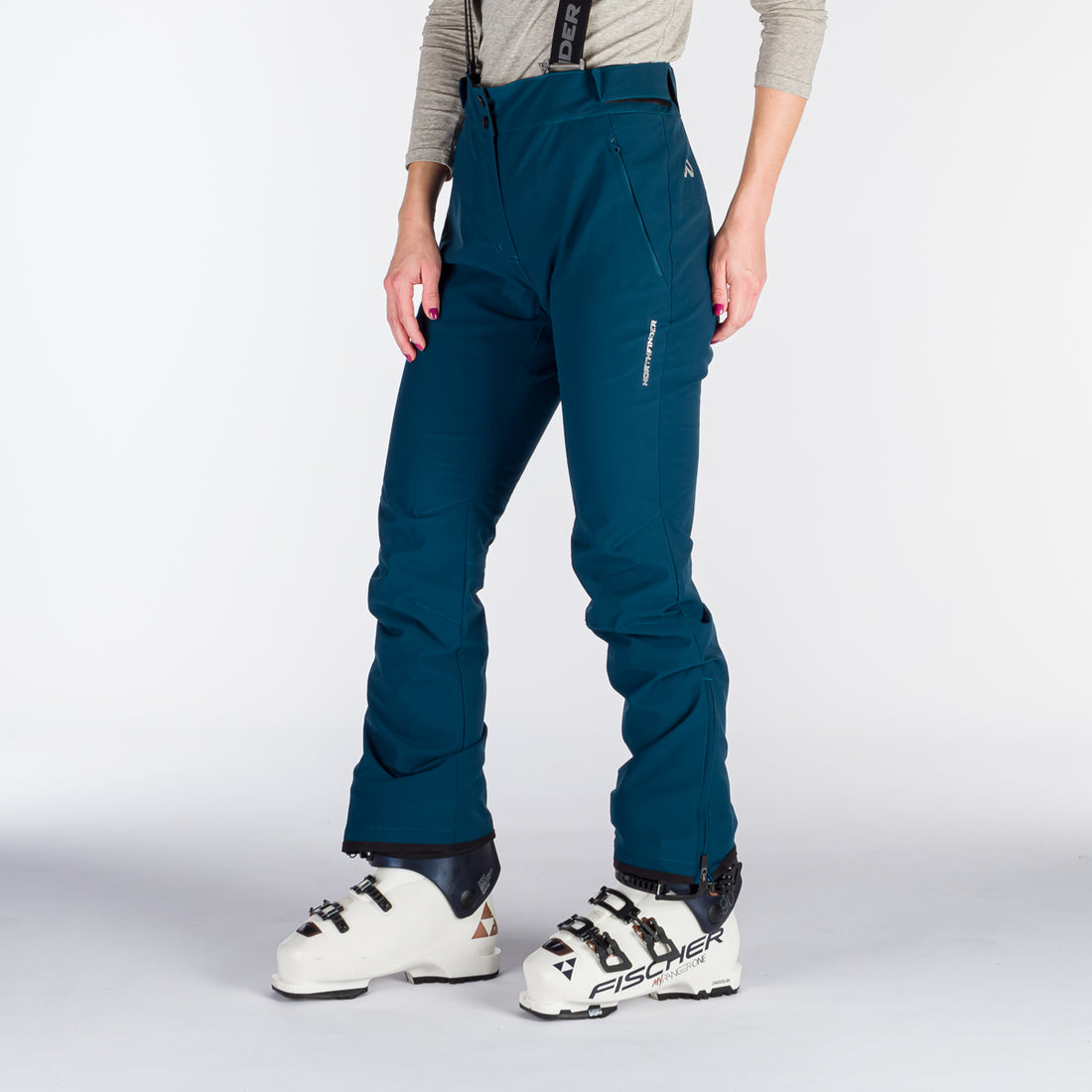 NO-4894SNW women's ski comfortable trousers with braces ALMA