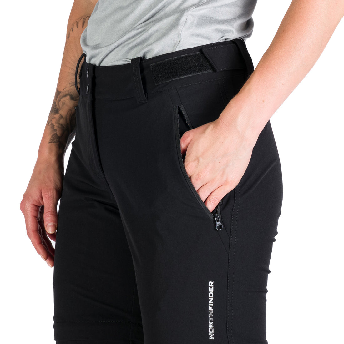 NO-4933OR women's trekking 2in1 zip off stretch pants KAY