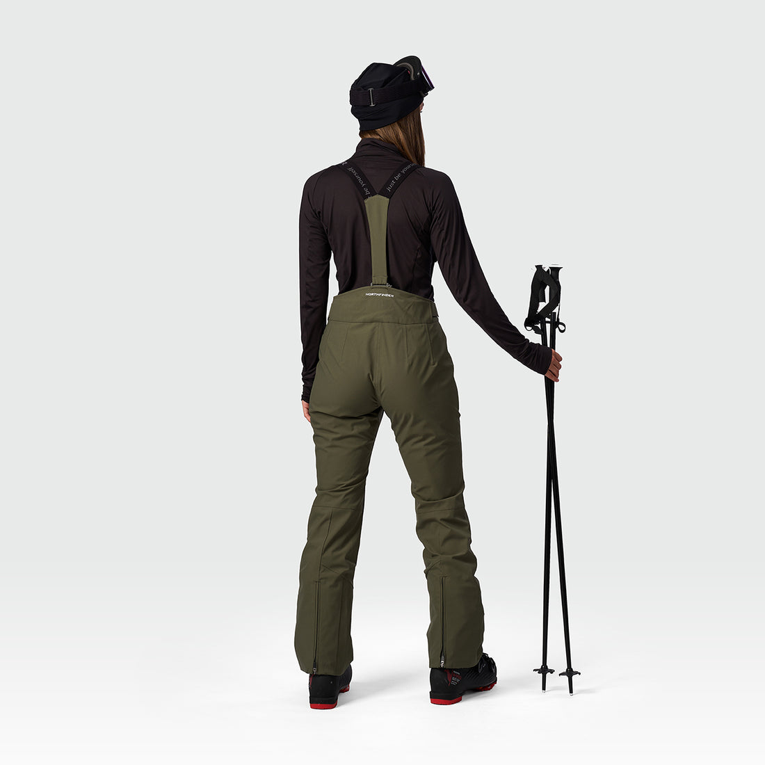 NO-6091SNW women's ski comfortable trousers with braces GEMNA