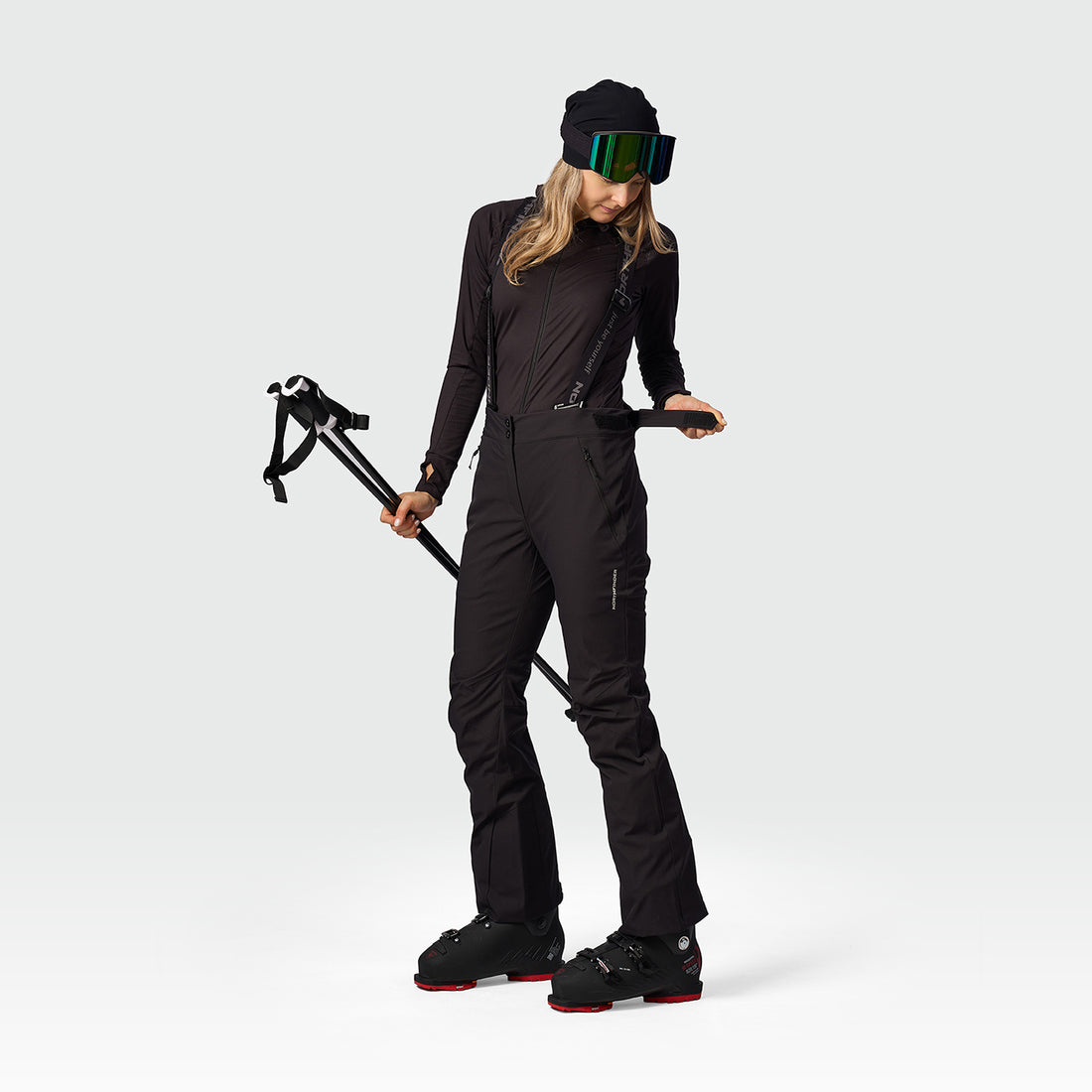 NO-6092SNW women's ski comfortable trousers with braces RUBI