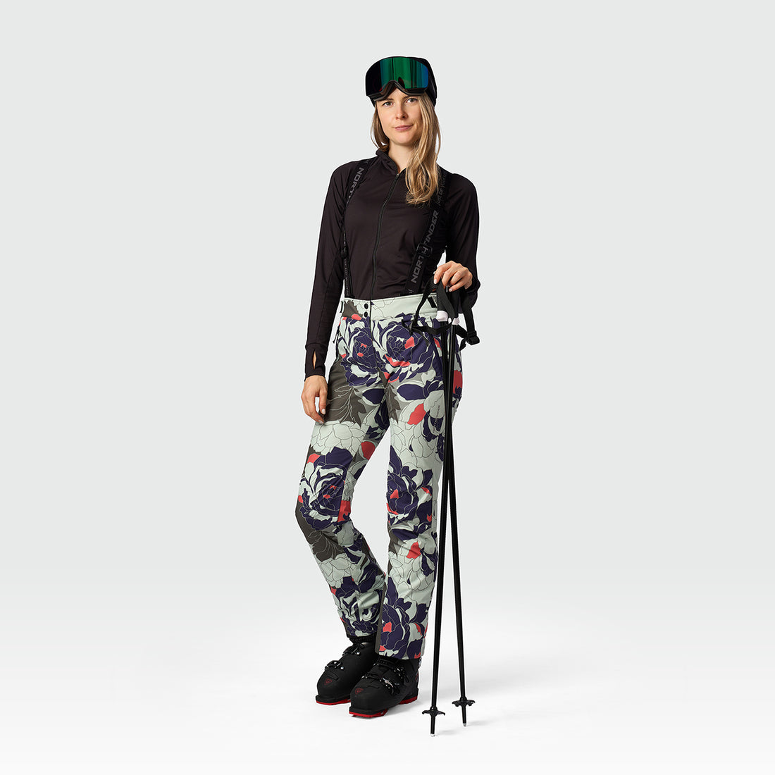 NO-6094SNW women's ski allover print trousers AIDA